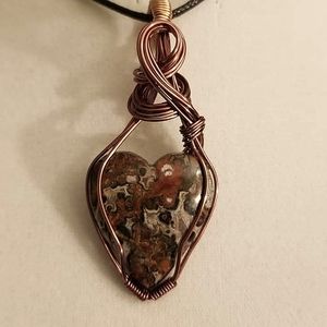 HAND CRAFTED Leopard skin Jasper pendant